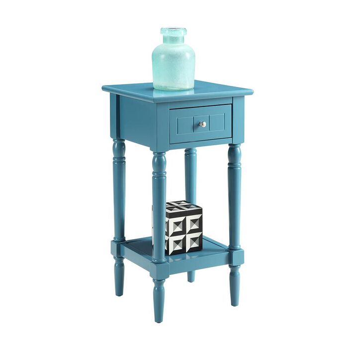 Convience Concept, Inc. French Country Khloe 1 Drawer Accent Table with Shelf Blue