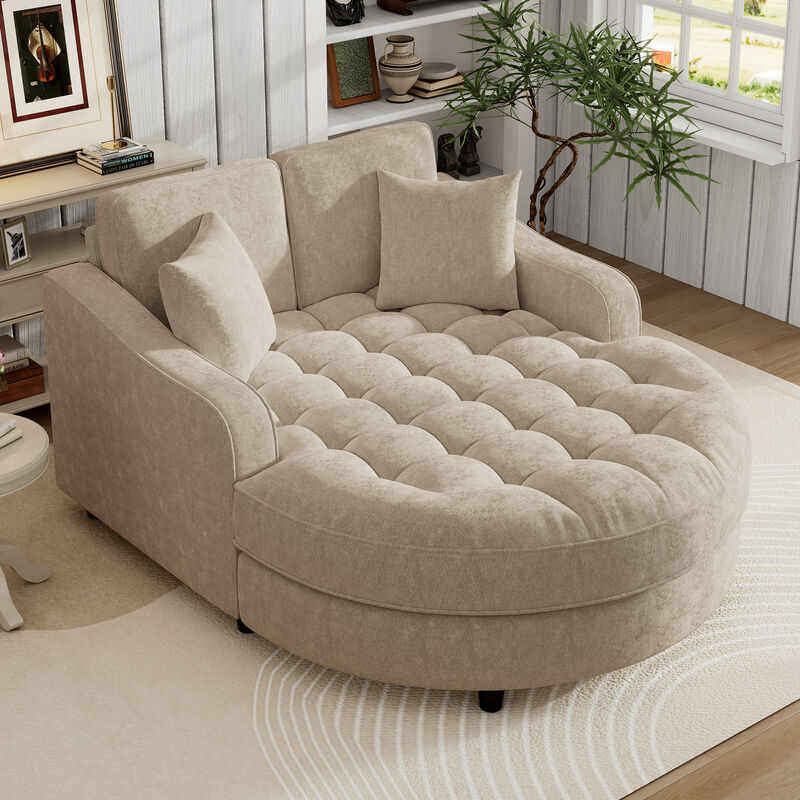 Merax Chenille Fabric Sofa Chaise Lounge