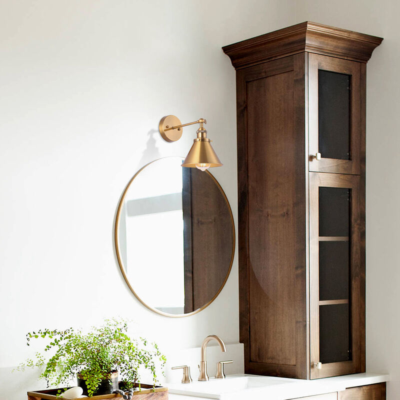 11.8" 1-Light Modern Gold Hardwire LED Wall Sconces with Adjustable Lamp Head