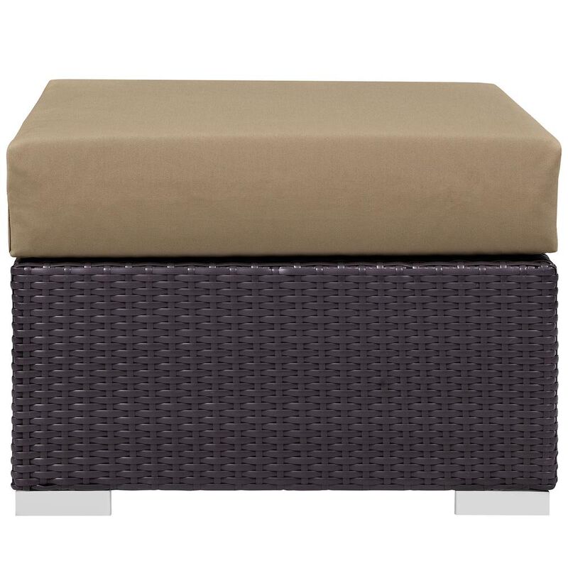 Modway Convene Outdoor Patio Fabric Square Ottoman