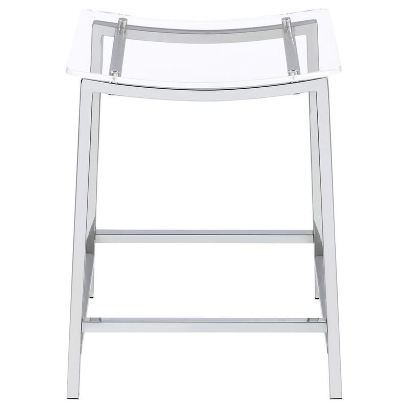 Coaster Jovani Acrylic Backless Counter Height Bar Stools Clear and Chrome (Set of 2)