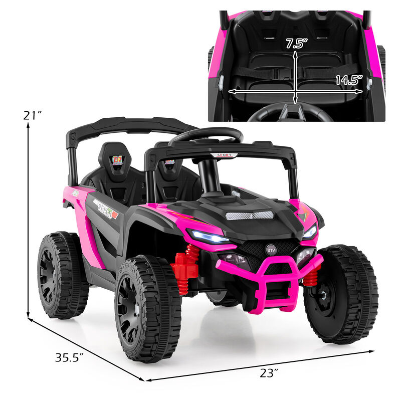 Kids 12V Electric UTV Ride On Car with LED Lights Music and Horn image number 2