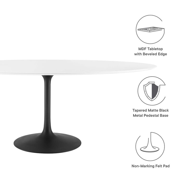 Modway - Lippa 78" Oval Dining Table Black White