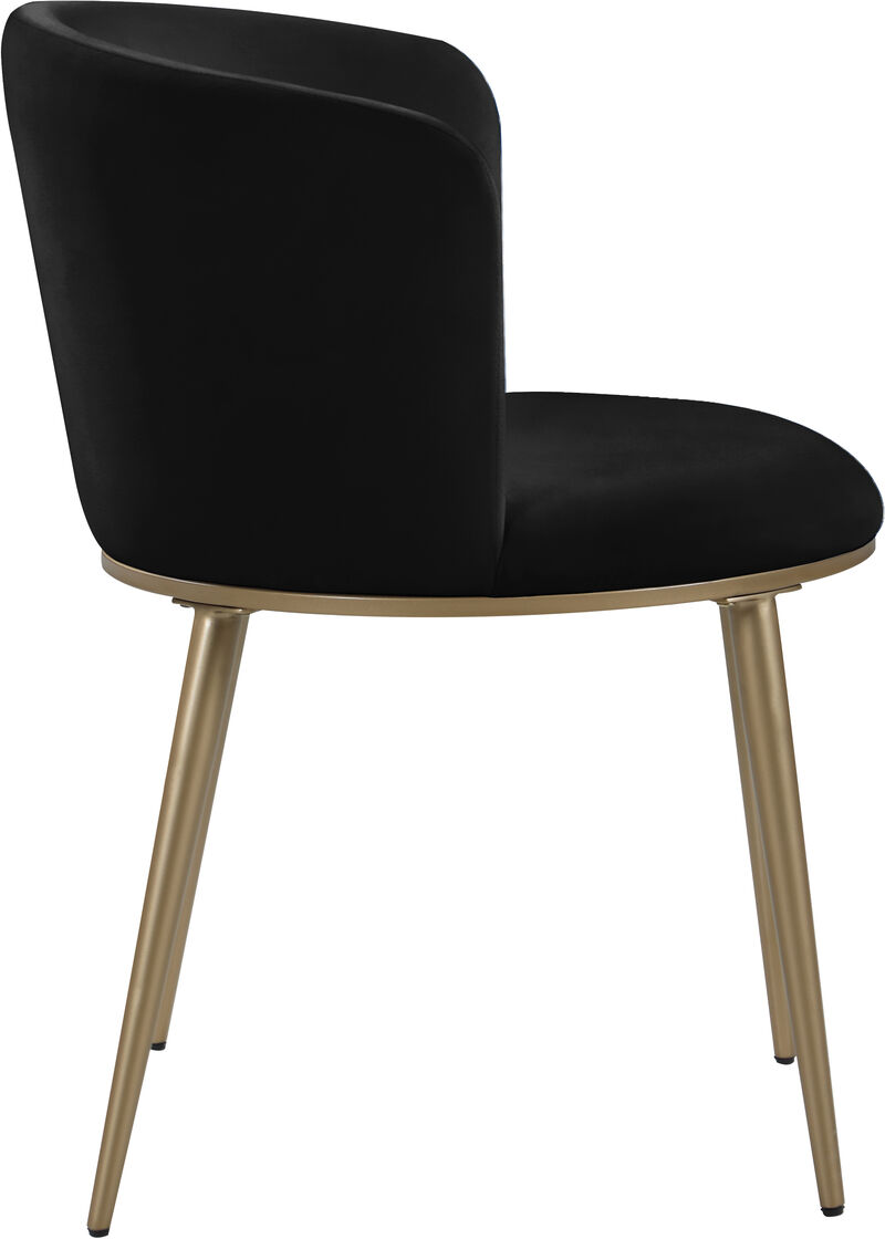 Meridian Furniture Skylar Black Velvet Dining Chair, Set of 2 image number 4