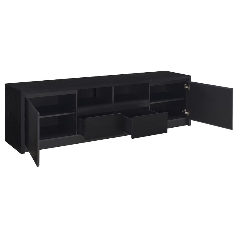 Winie TV Stand Media Console, 2 Doors, Open Shelf, Wood image number 3