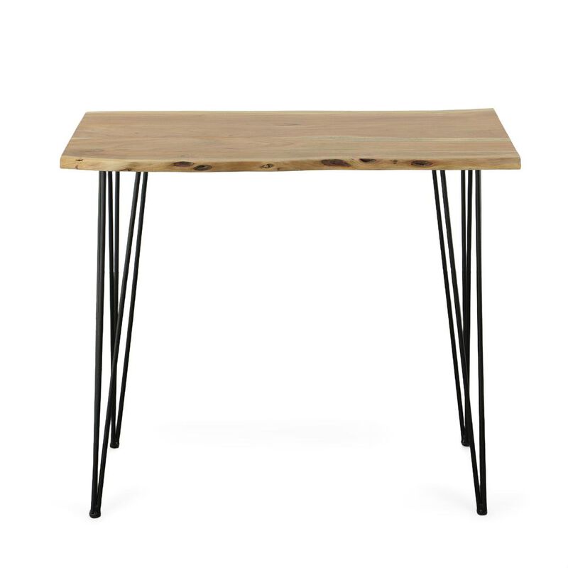 Carolina Living Seti Live Edge Bar Table - Natural Top - Black Base