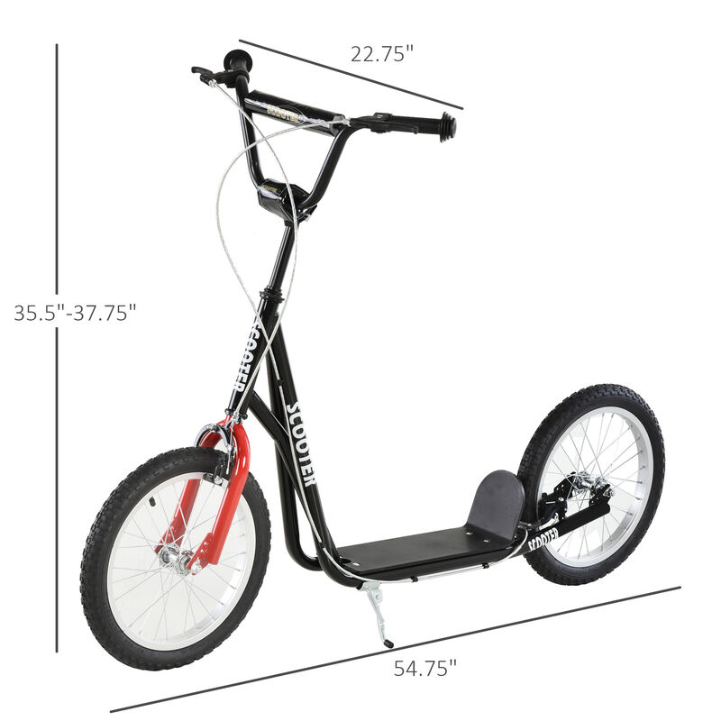 BreeBe Youth Scooter Kick Scooter, Max Load 220 LBS., with Adjustable Handlebar, 16" Inflatable Wheels, Dual Brakes image number 2