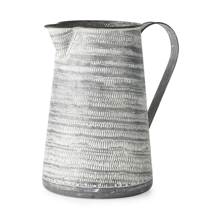 Contemporary Abstract Metal Jug Vase for Dining Table or Entryway