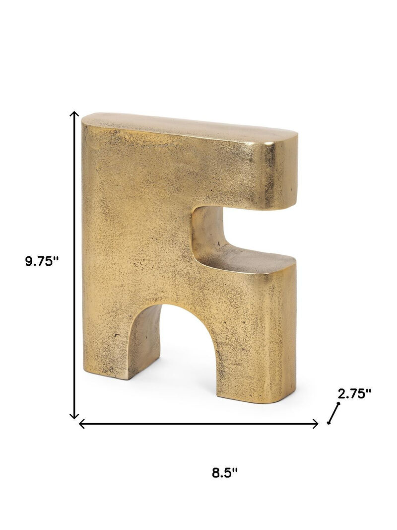HomeRoots 10" Brass Aluminum Tabletop Sculpture image number 3