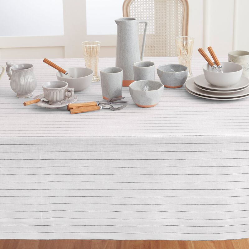 Linen Tablecloth - Pinstripe