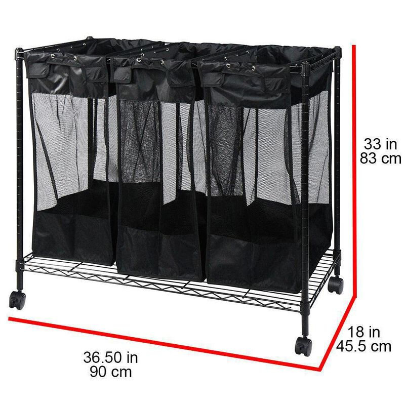 Oceanstar Triple Storage Organizer and Laundry Sorter image number 4