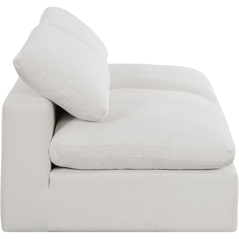 Meridian Furniture Comfy Cream Linen Textured Fabric Modular Sofa