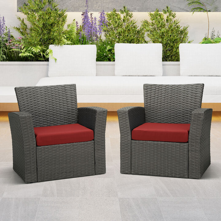 WestinTrends Outdoor Patio Furniture Seat Chair Square Cushions Set of 2, 20" x 19"