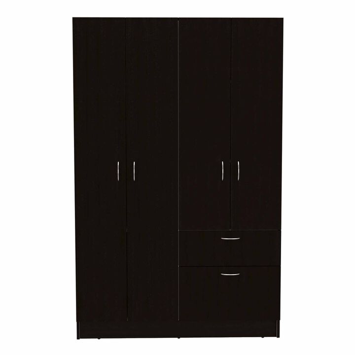 Maltby 1-Drawer Rectangle Armoire Black Wengue and White