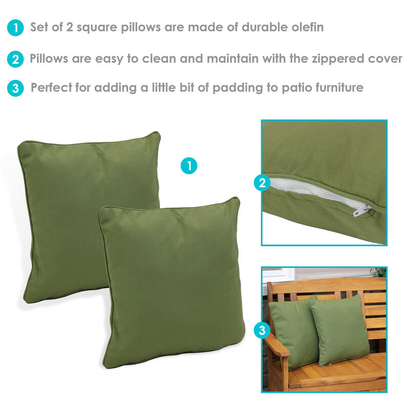 Sunnydaze Indoor/Outdoor Square Olefin Throw Pillow - 16 in
