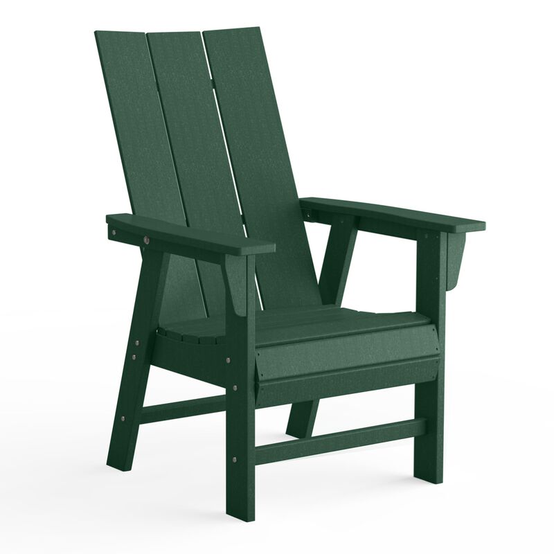 Costaelm Outdoor Adirondack Chair, HDPE Patio Balcony Chairs, Portside Seashell Nautical Curveback Adirondack Chair and Fire Pit