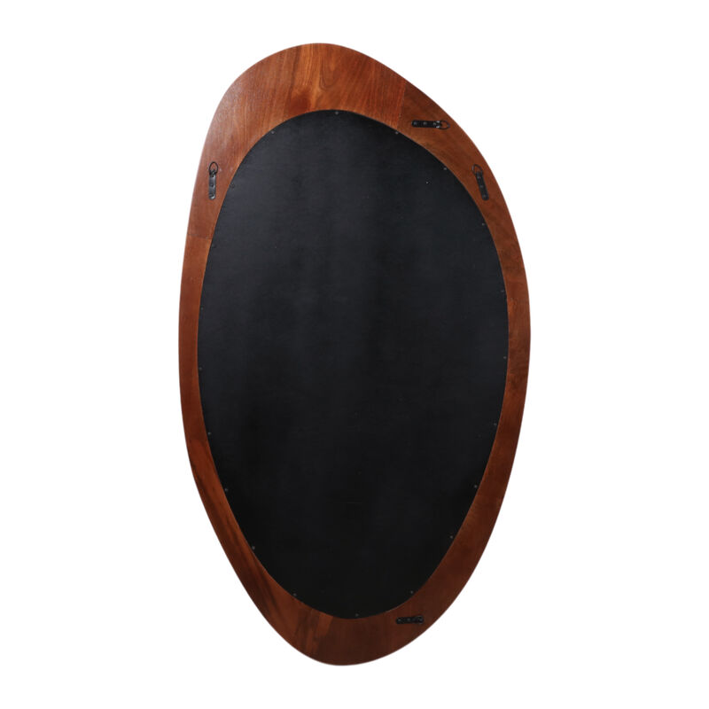 62x35 Organic Oval Wood Mirror image number 5