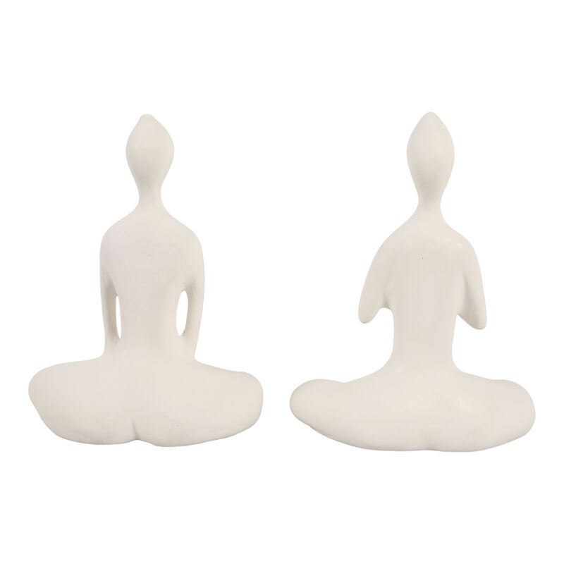 S/2 Paper Mache Yoga Ladies image number 3