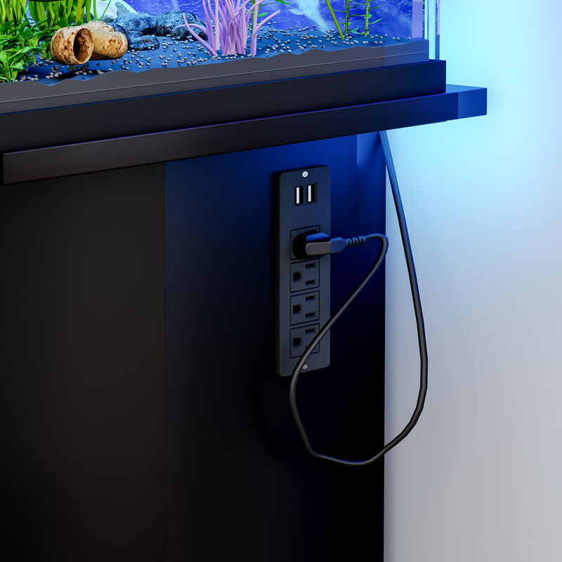 Whisen 55-75 Gallon Fish Tank Stand, Reptile Terrarium Stand, with Power Outlet, Cabinet and Shelf image number 7
