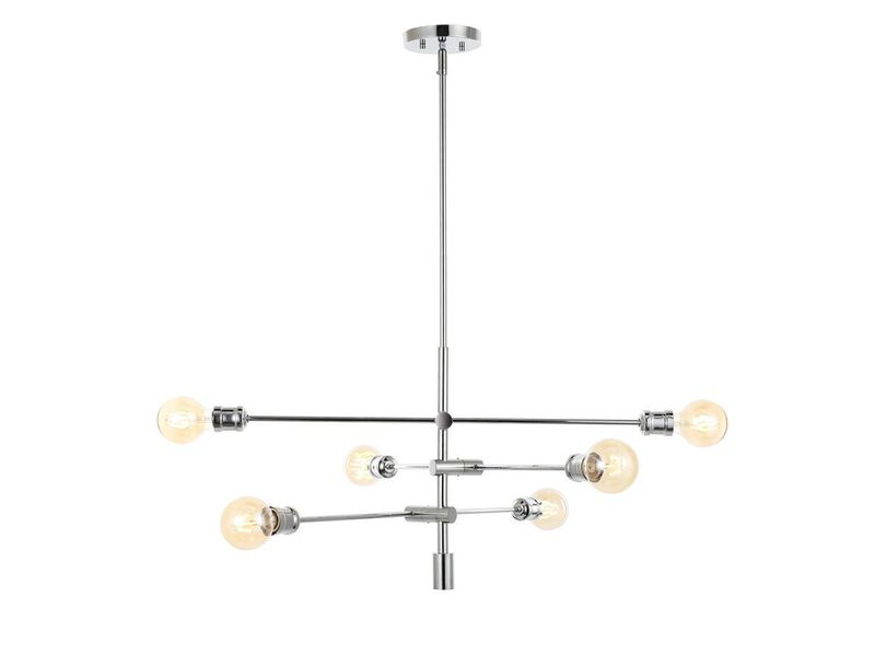 Atlas 6-Light Modern Vintage Iron Arm-Adjustable LED Chandelier