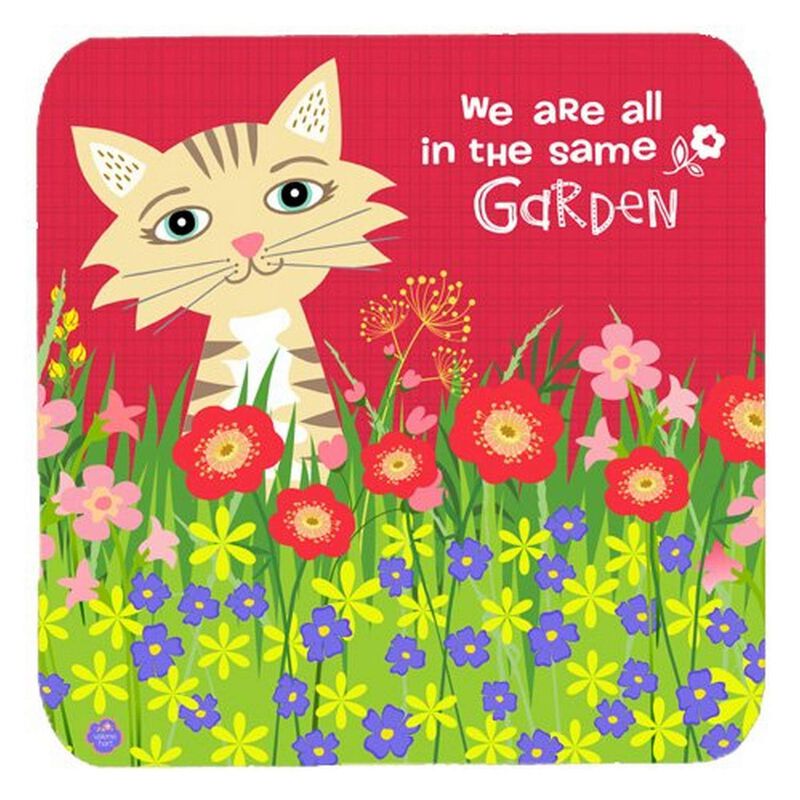 Caroline's Treasures VHA3009FC Garden Cat Foam Coasters (Set of 4), 3.5, Multicolor image number 0