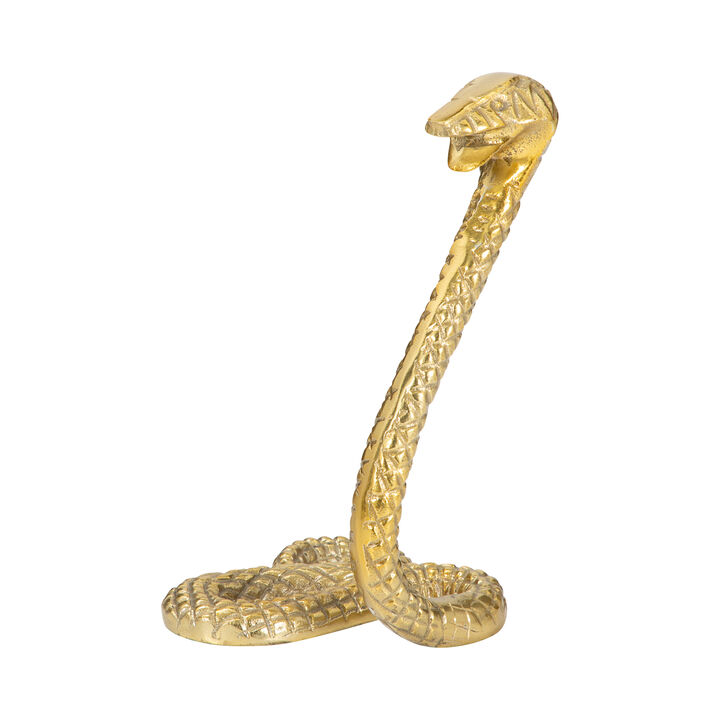 Metal 10"h Snake, Gold