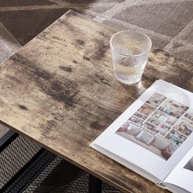 Modern Industrial TV Console with Metal Frame and Wood Storage Shelf