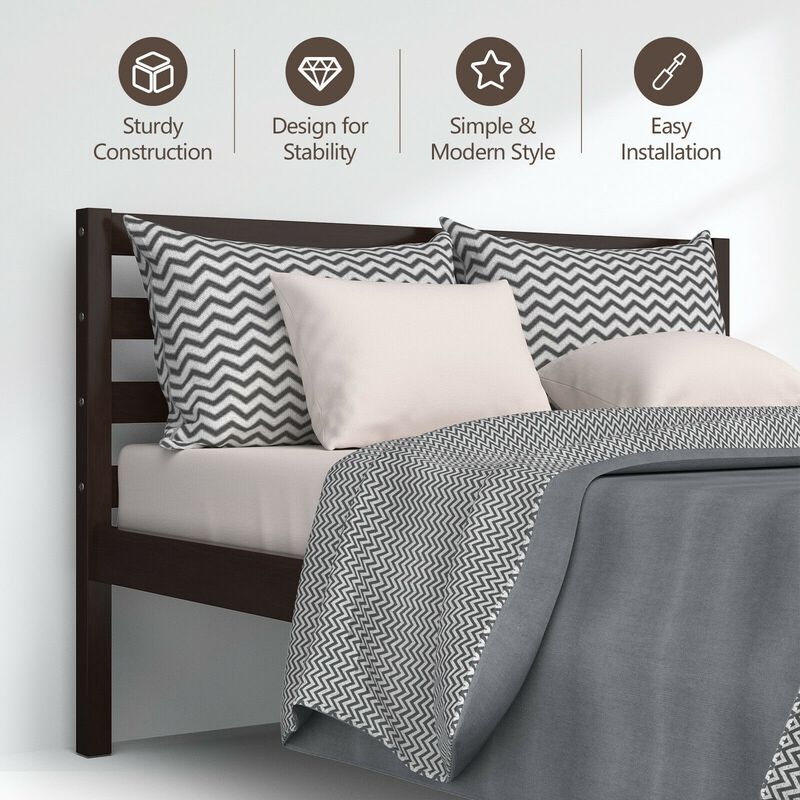 Full Size Bed frame Foundation with Solid Wooden Slat Suppor