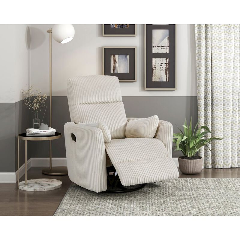 Lexicon Traverse Corduroy Swivel Glider Reclining Chair