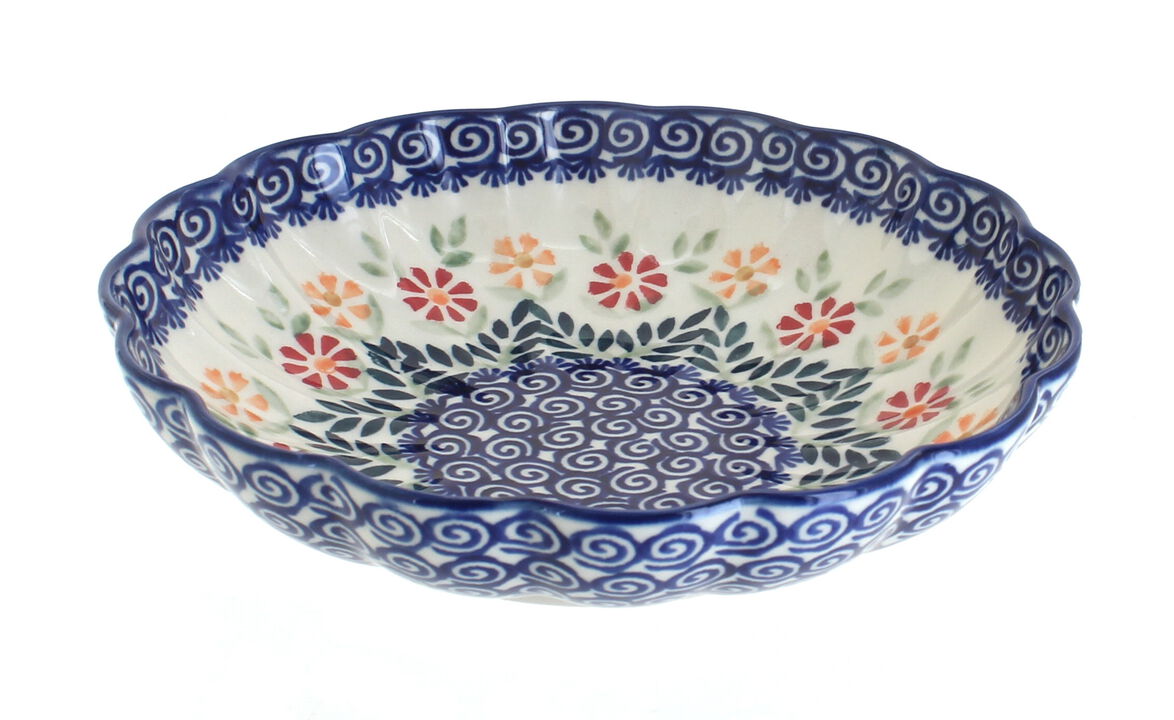 Blue Rose Polish Pottery Tulip Medium Scallop Bowl