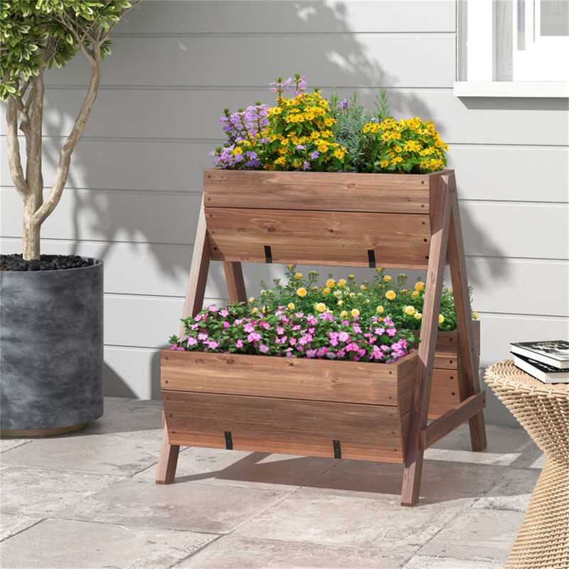 Tall Wooden Garden Bed, Elevated Planter for Small Space Gardening