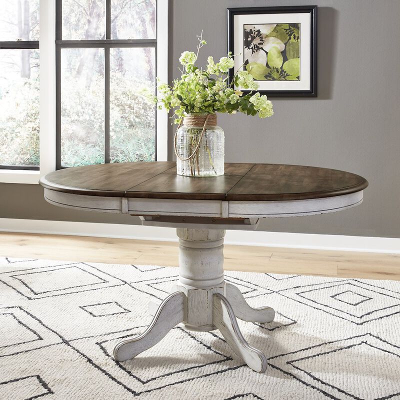 Liberty Furniture Pedestal Table Set- White in Rubberwood Solids image number 3