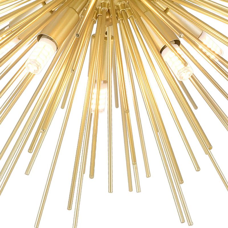 Savannah 6 Light Flush Mount With Gold Leaf Finish