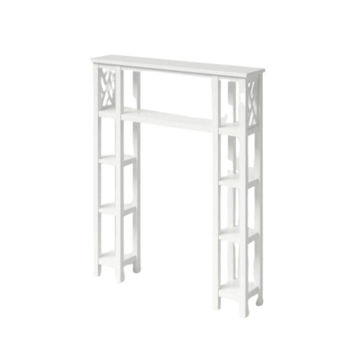 Hivvago Over the Toilet Bathroom Shelving Unit with 9-Shelves in White Wood Finish