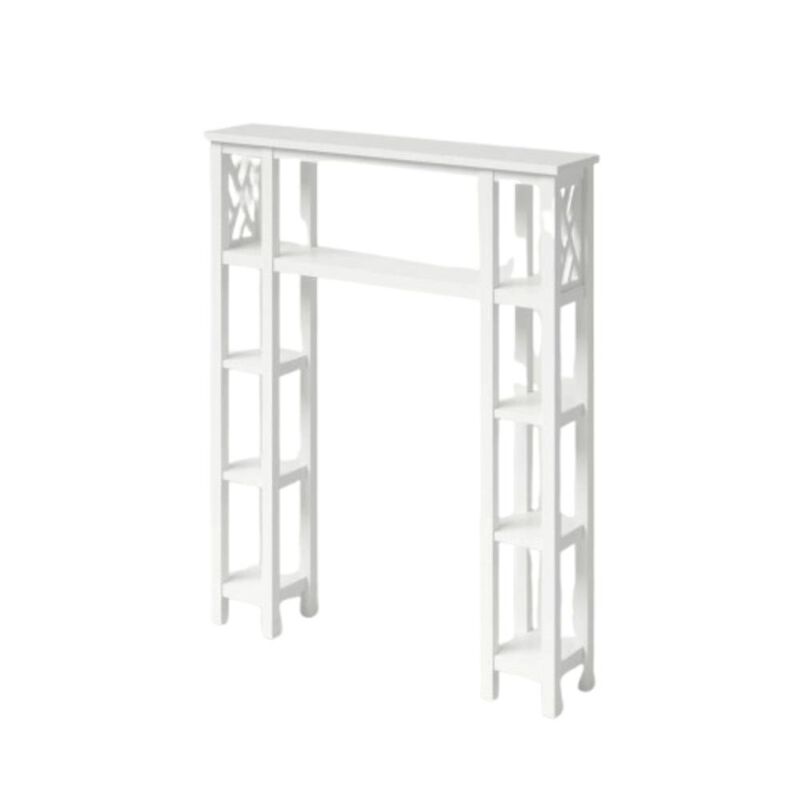 Hivvago Over the Toilet Bathroom Shelving Unit with 9-Shelves in White Wood Finish