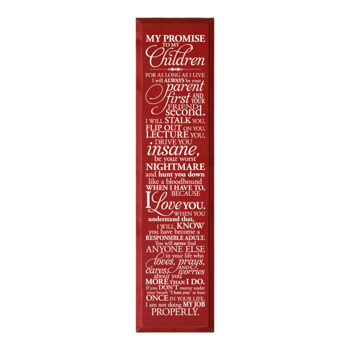 Parent Promise Wood Sign Inspirational Family Quote Rustic Home Wall Decor