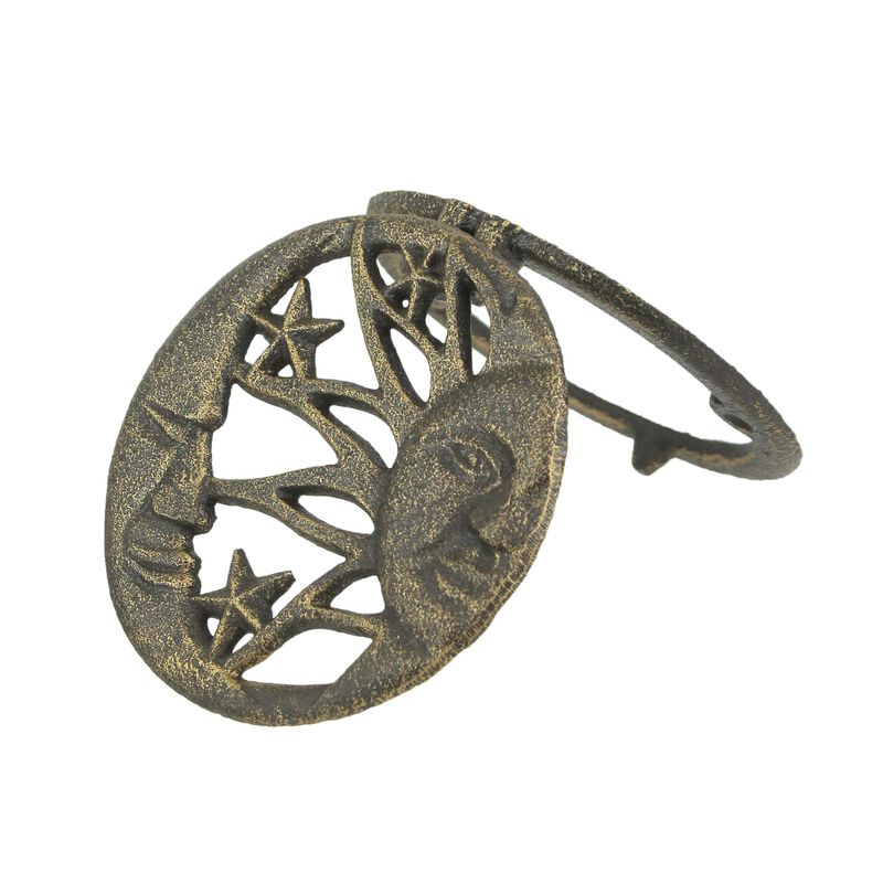 Bronze Cast Iron Decorative Sun Moon Stars Door Knocker Rustic Home Decor image number 1