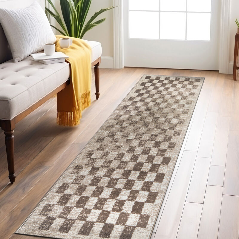 World Rug Gallery Contemporary Checkered Indoor Area Rug image number 1