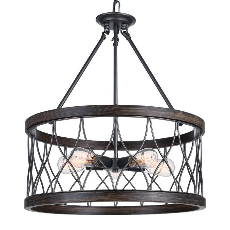 Amazon 5 Light Drum Shade Chandelier With Gun Metal Finish