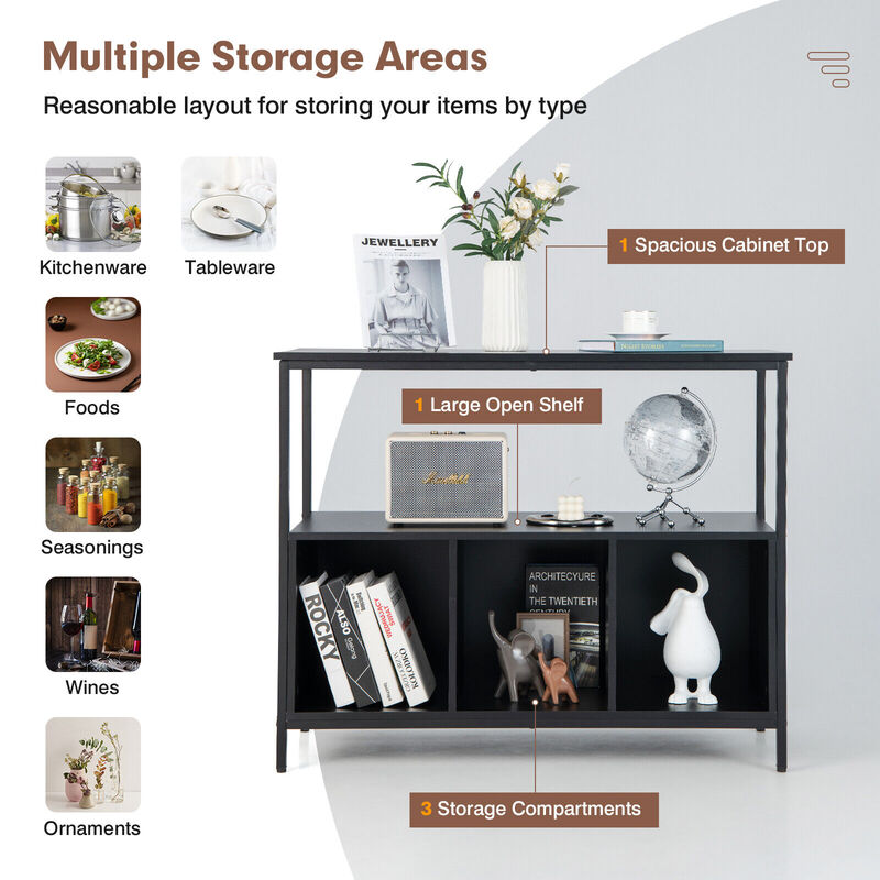 Modern Kitchen Buffet Sideboard with 3 Compartments