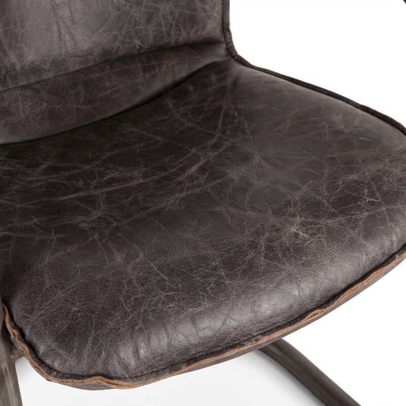 Starlight Canyon Home Leather Upholstered Dining Chair, Distressed Accent Chair for Dining Room,Black image number 5