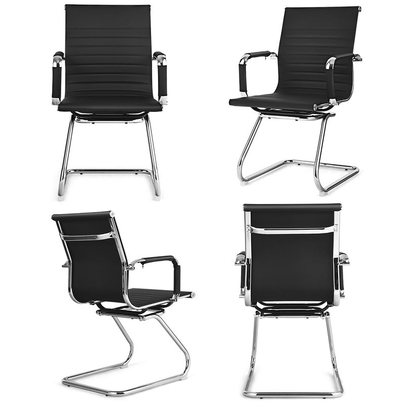 Costway Set of 4 Office Chairs Waiting Room Chairs for Reception Conference Area