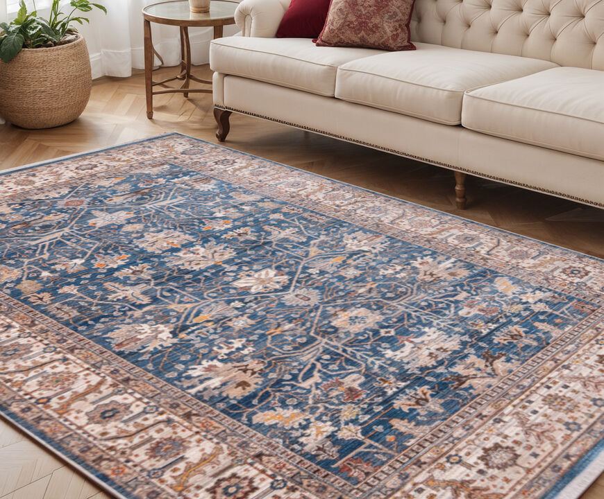HomeRoots Oriental Area Rug With Fringe