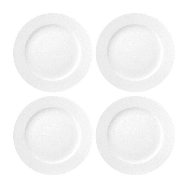 Delta dia.11" Round White Porcelain Plate (Set of 4)