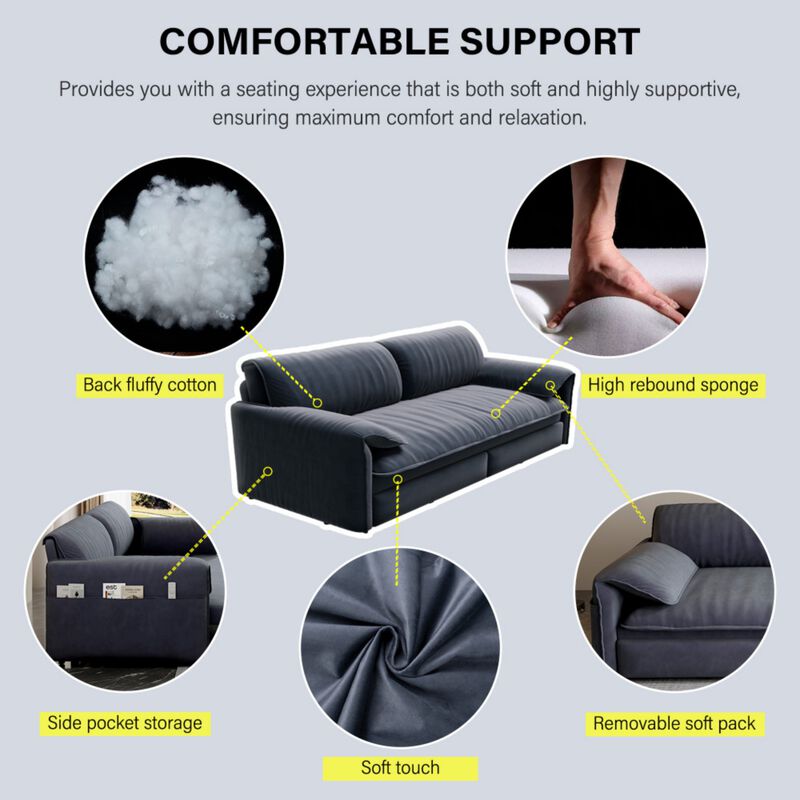 Lescet Velvet Pull‑Out Sleeper Sofa Bed image number 5