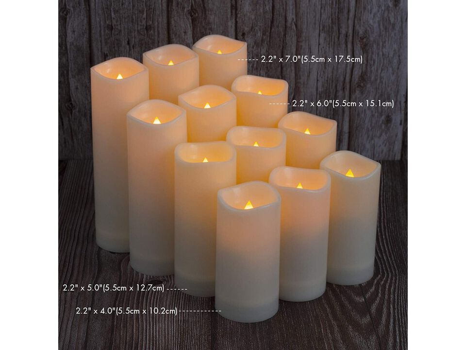 Flameless LED Candles Battery Operated with Key Remote and Timer