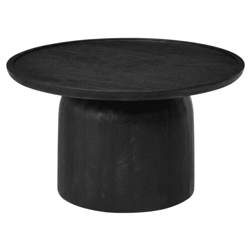 Round Wood Coffee Table with 17.5-inch Height and 30-inch Diameter image number 0