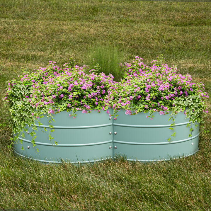 4-Leaf Clover-Shaped Galvanized Steel Raised Garden Bed