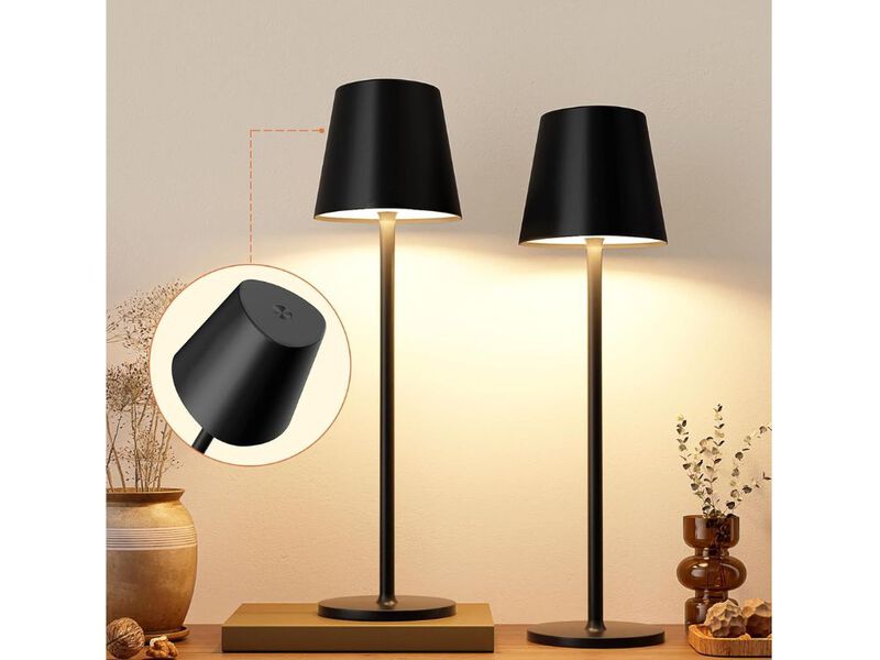 Cordless LED Table Lamp &ndash; 3-Color Dimmable, Rechargeable, Portable