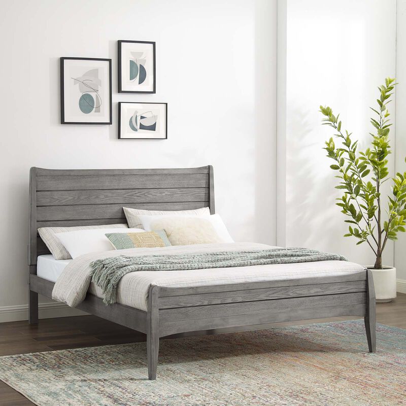 Modway - Georgia King Wood Platform Bed Gray image number 1